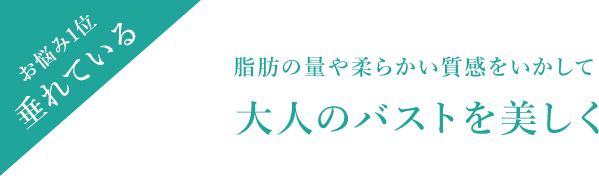 お悩み1位 垂れている 脂肪の量や柔らかい質感を生かして大人のバストを美しく