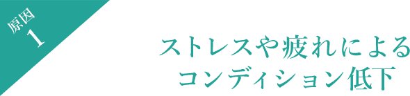 原因1 ストレスや疲れによるコンディション低下