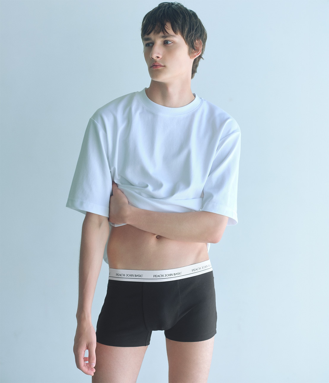 コットンMIXロゴメンズボクサー(M/L ブラック): PEACH JOHN