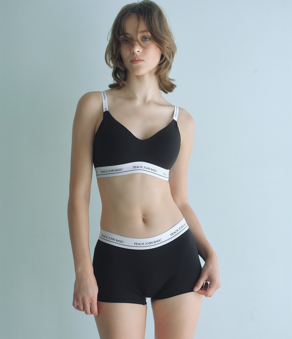 コットンMIXロゴボクサー(S ブラック): PEACH JOHN | ピーチ