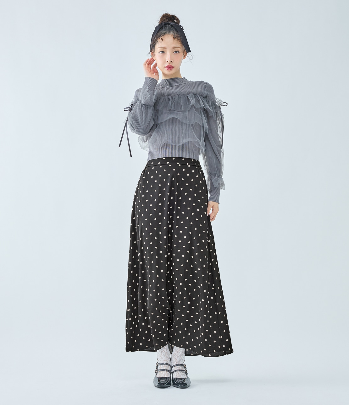ドットナロースカート(ワンサイズ ブラック): PEACH JOHN | ピーチ