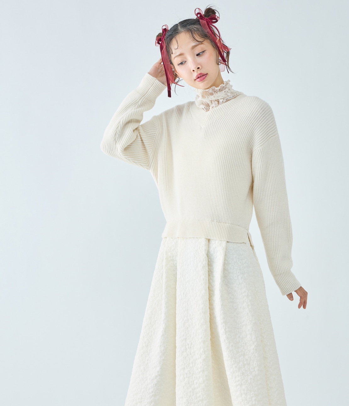 ルーズニットコンビワンピース(ワンサイズ アイボリー): PEACH JOHN