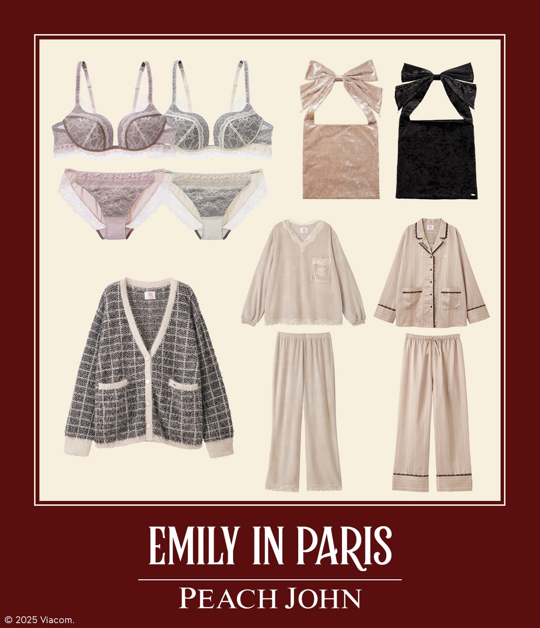 ピーチジョン　ドット肌側起毛サテンシャツパジャマ emily in palis レース肌側起毛サテンシャツパジャマ(ワンサイズ ベージュ): PEACH