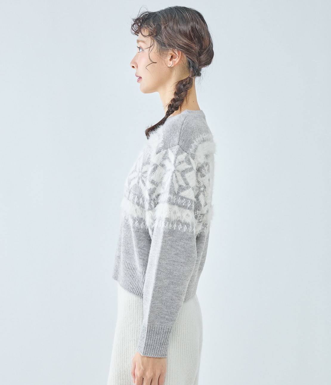 ノルディック柄ニット(ワンサイズ グレー): PEACH JOHN | ピーチ