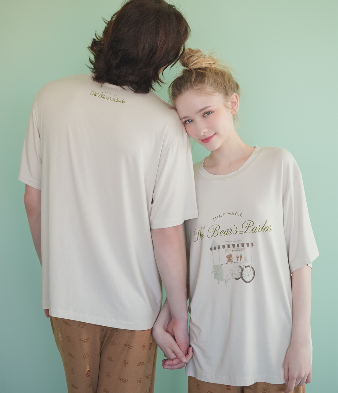 松島聡✖︎PEACH JOHN くまTシャツパジャマセット　通販限定品　サイズ1 くま半袖Tシャツパジャマ(レディース ワンサイズ くま): PEACH JOHN