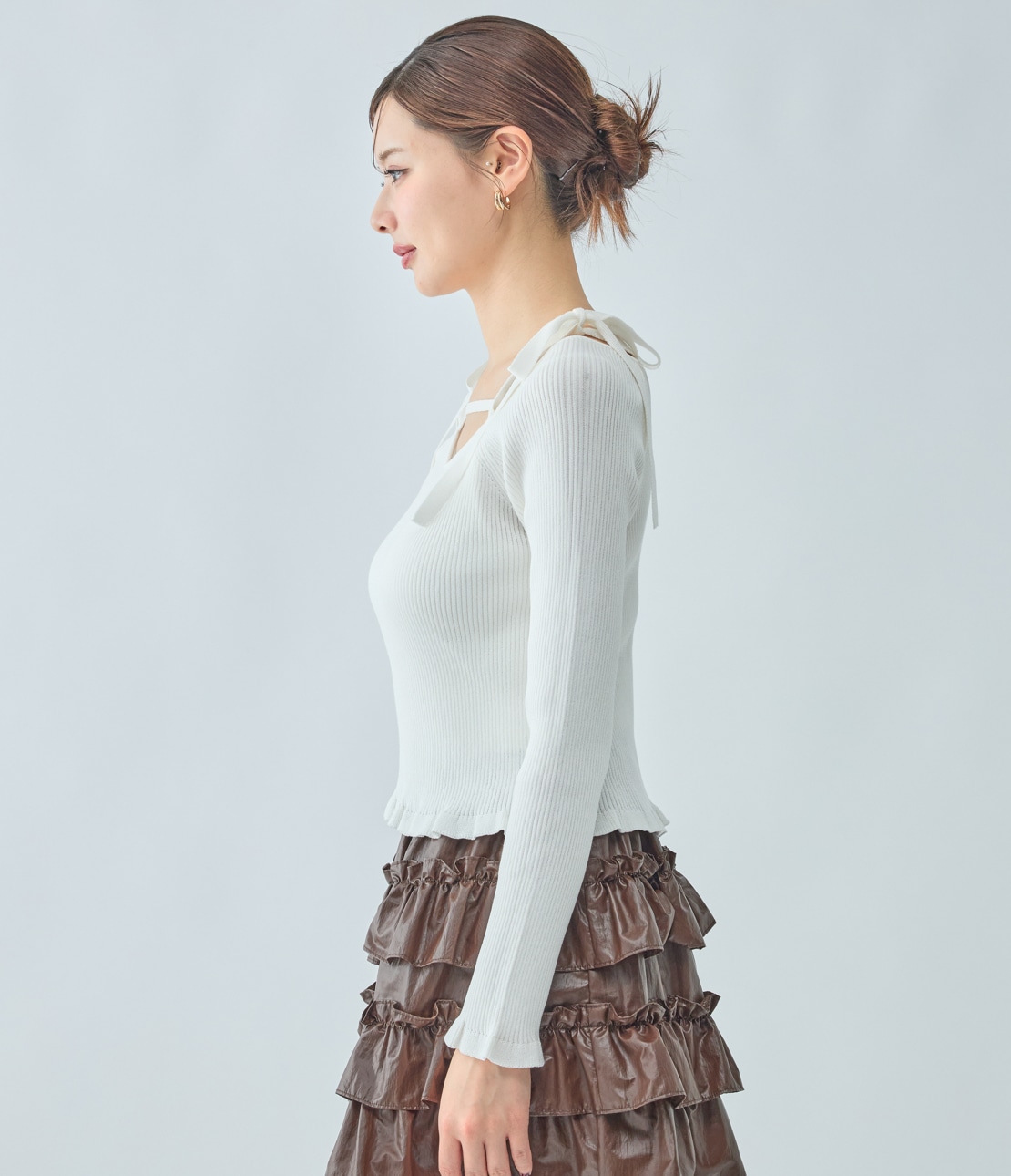 ストリングニットトップス(ワンサイズ アイボリー): PEACH JOHN