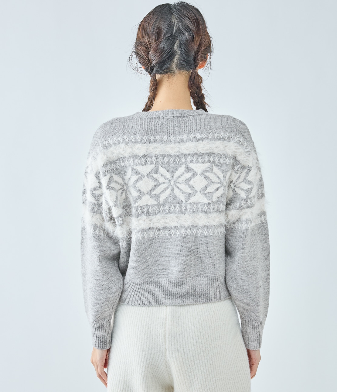 ノルディック柄ニット(ワンサイズ グレー): PEACH JOHN | ピーチ