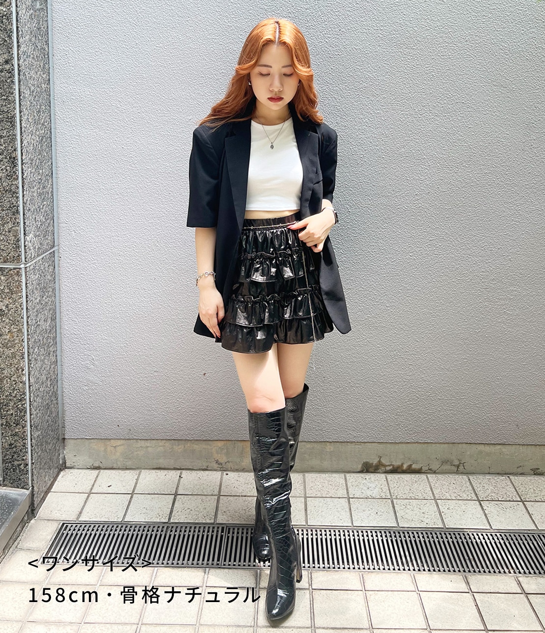 フリルミニスカート(ワンサイズ ブラック): PEACH JOHN | ピーチ