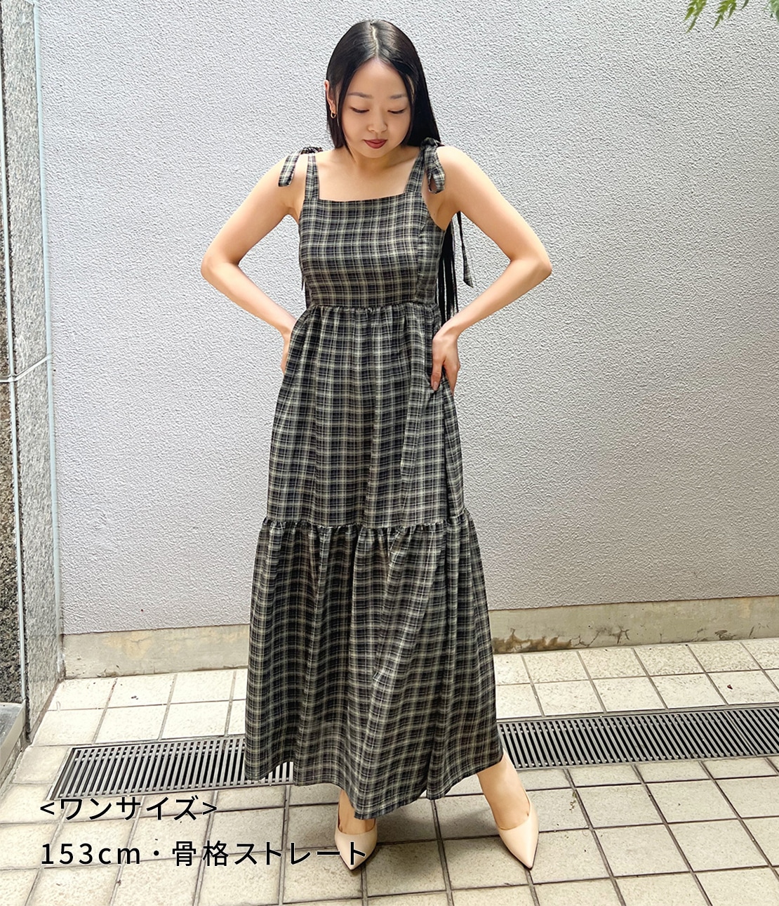 チェックリボンワンピース(ワンサイズ ブラック): PEACH JOHN | ピーチ