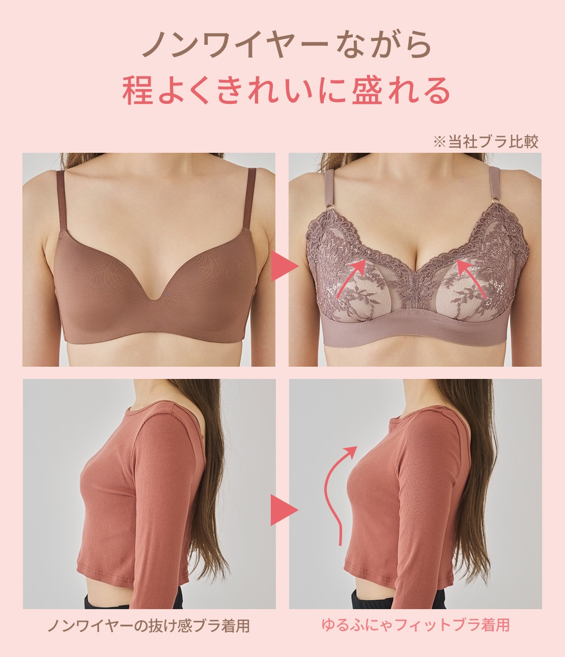 ゆるふにゃフィットロージーフロントホックブラ(S（バスト大きめ