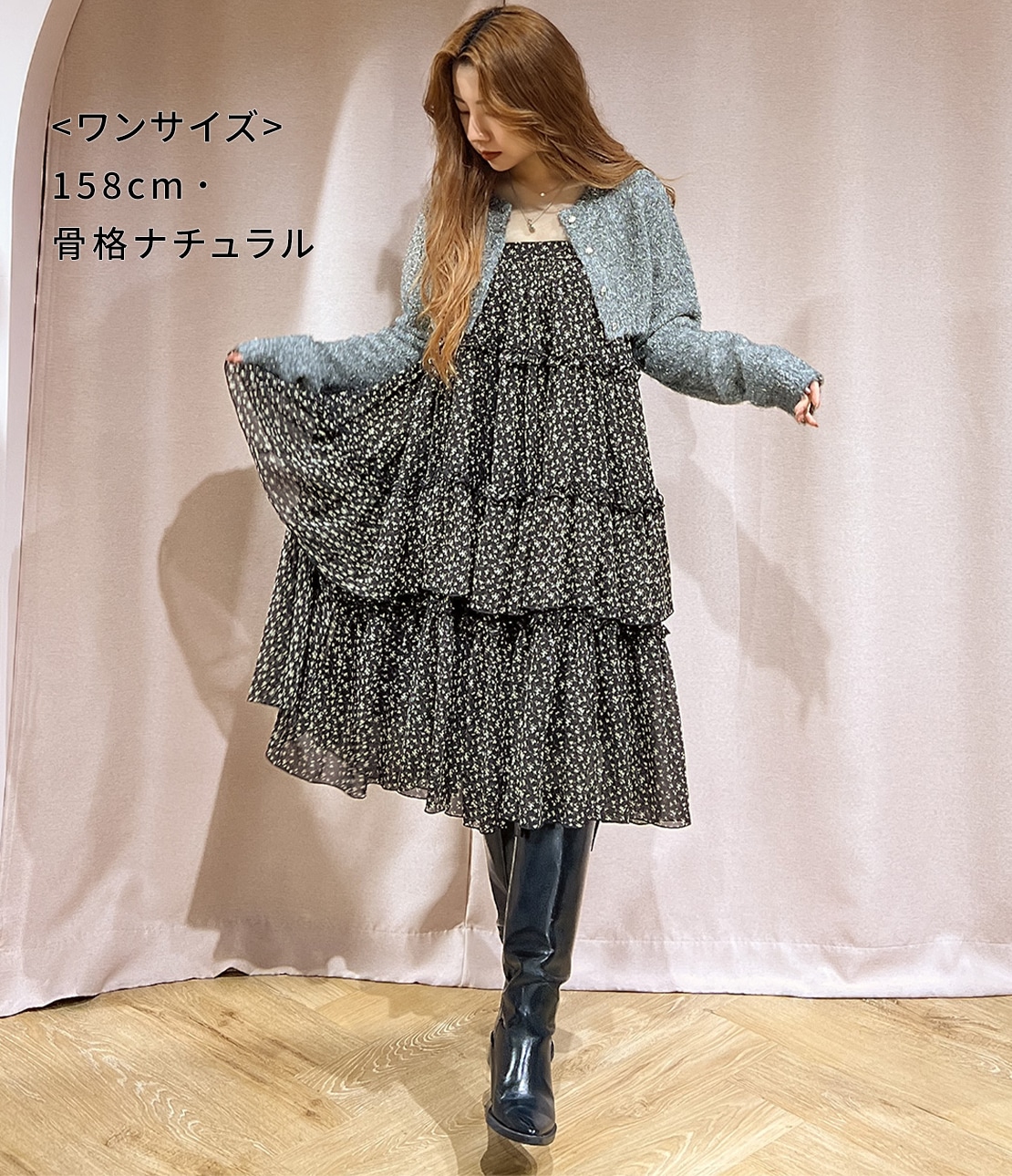 Stola.✩今季✩小花柄プリントティアードスカート 小花柄ティアードスカート(ワンサイズ アイボリー): PEACH JOHN