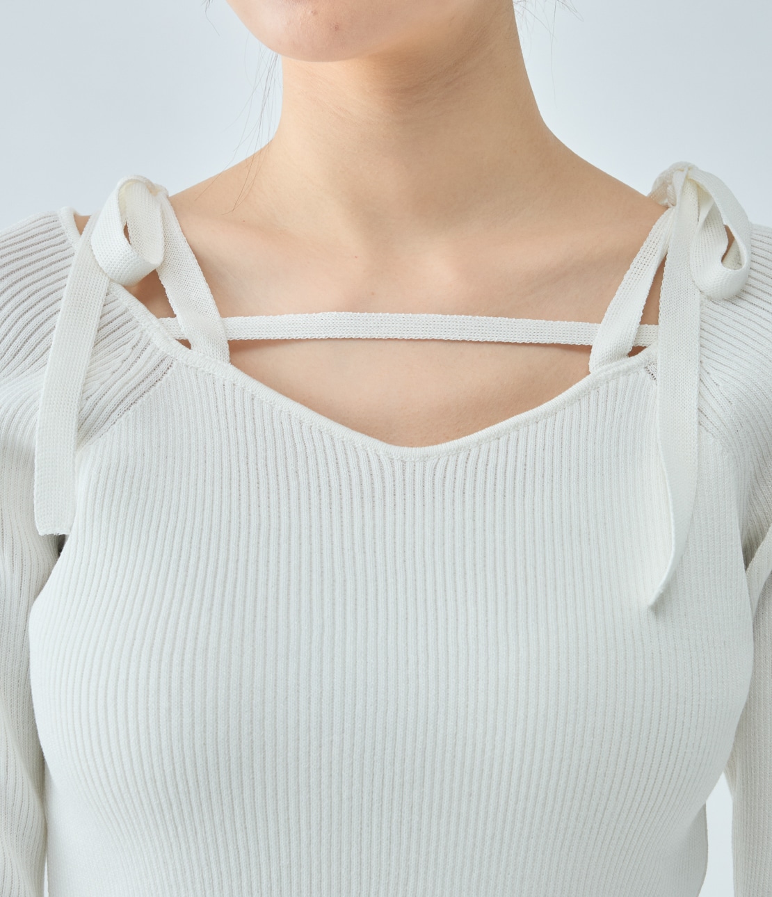 ストリングニットトップス(ワンサイズ アイボリー): PEACH JOHN