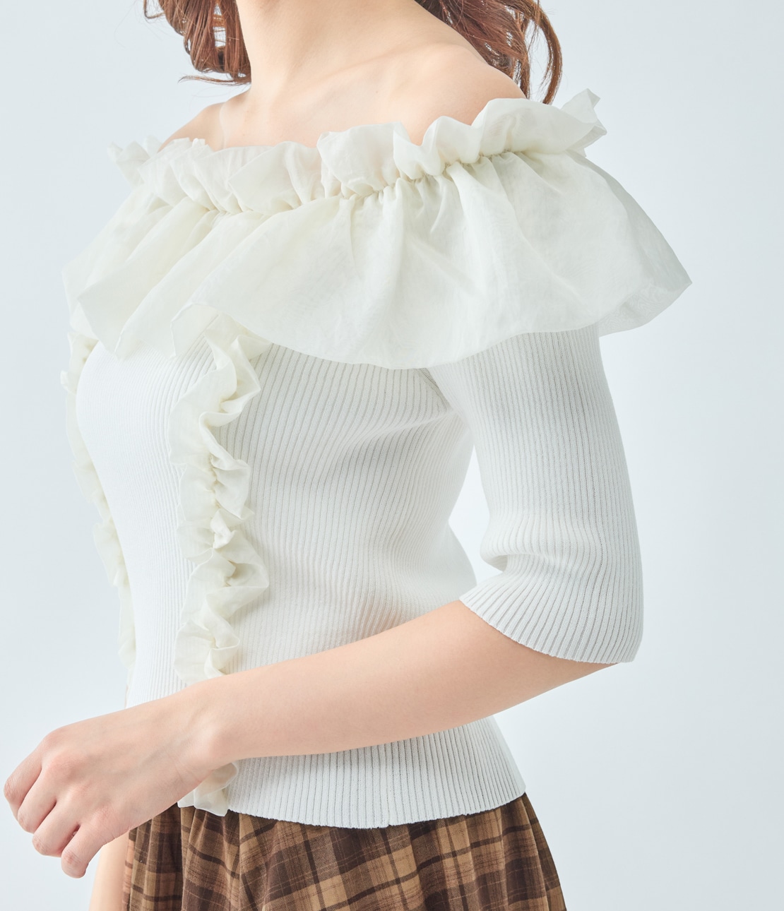 Emily Peach様 まいにち美胸ライトプリントレースサニタリーD(S ホワイト