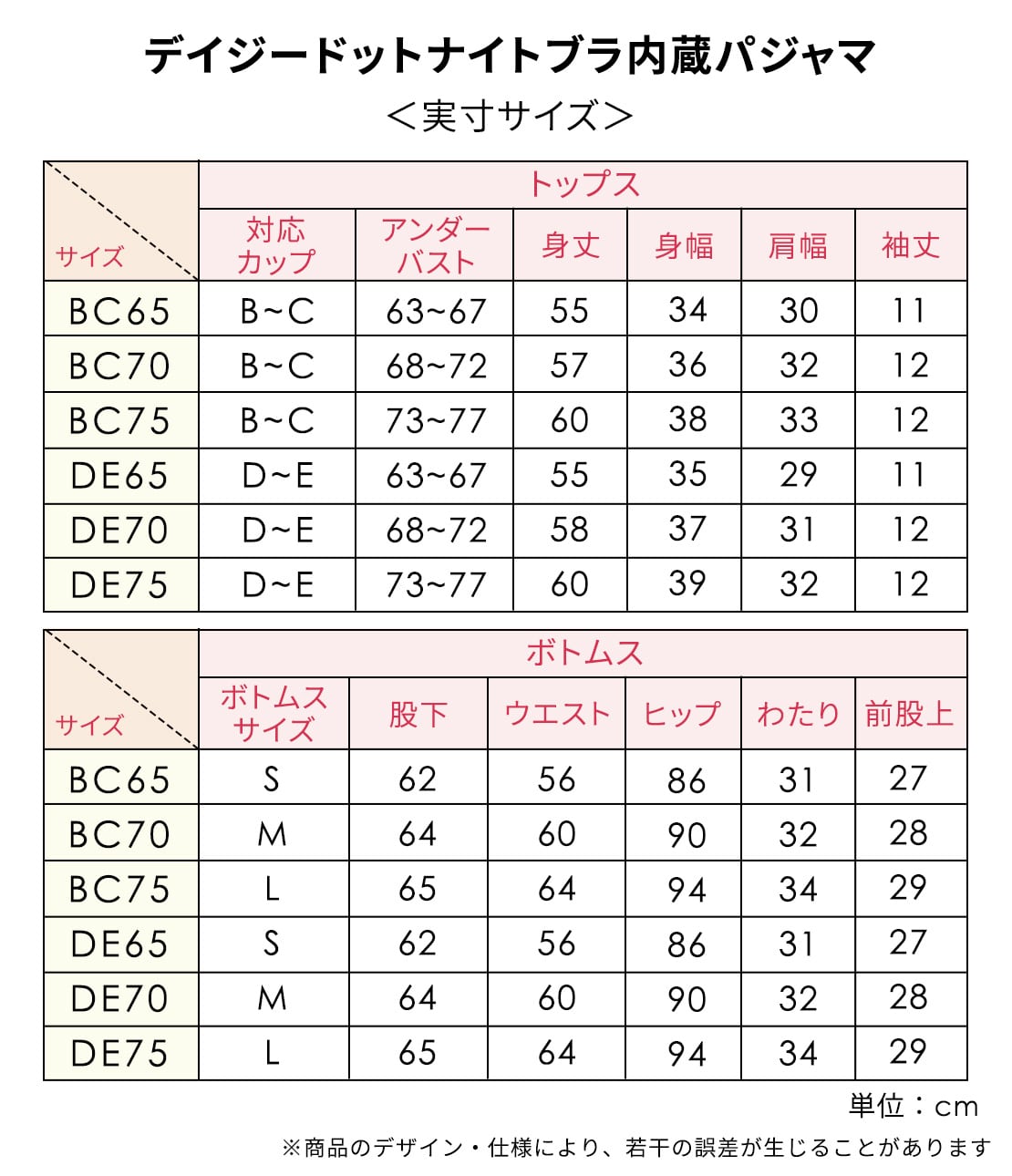 デイジードットナイトブラ内蔵パジャマ(BC65 アイボリー): PEACH JOHN