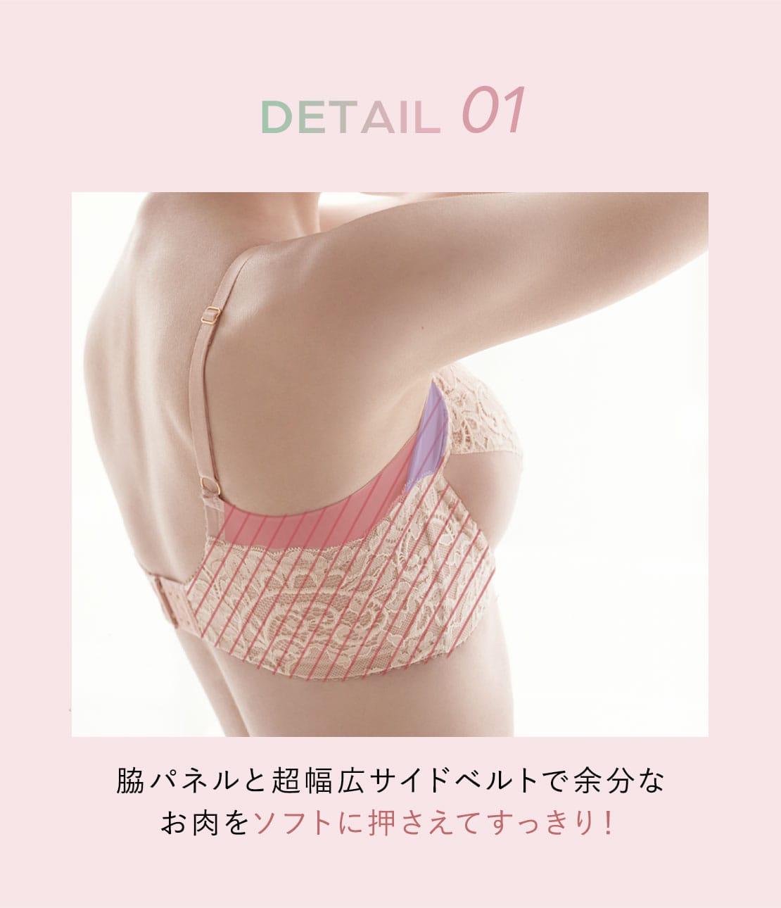 はみ肉スムージングブラアンティック(B70 ブラック): PEACH JOHN