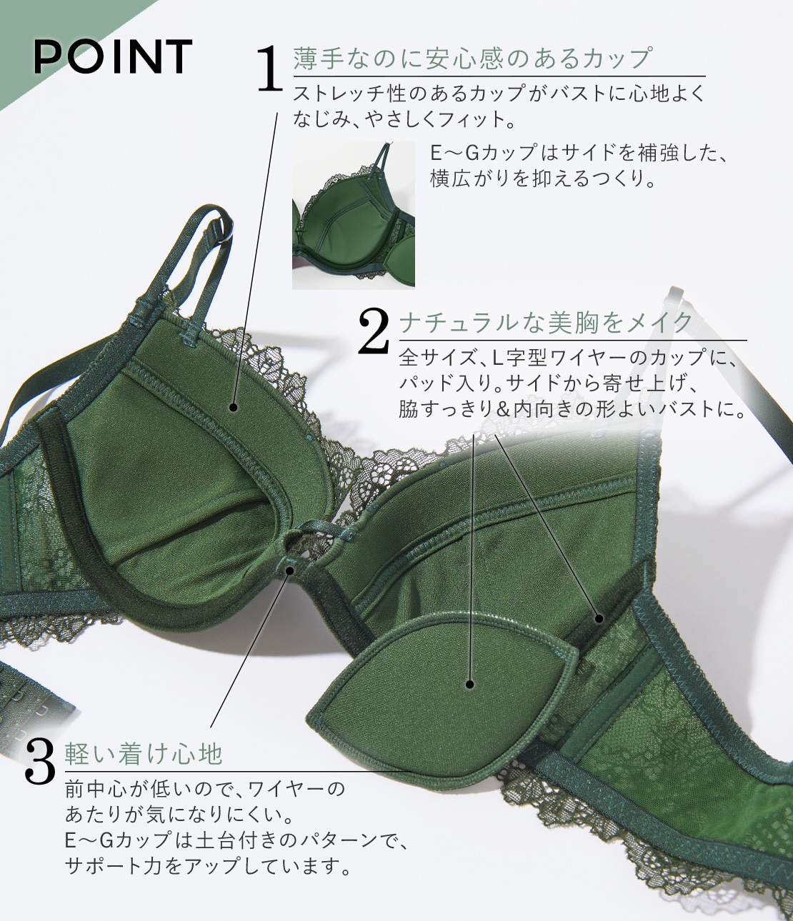 まいにち美胸ライトフルレースブラE(A65 レッド): PEACH JOHN
