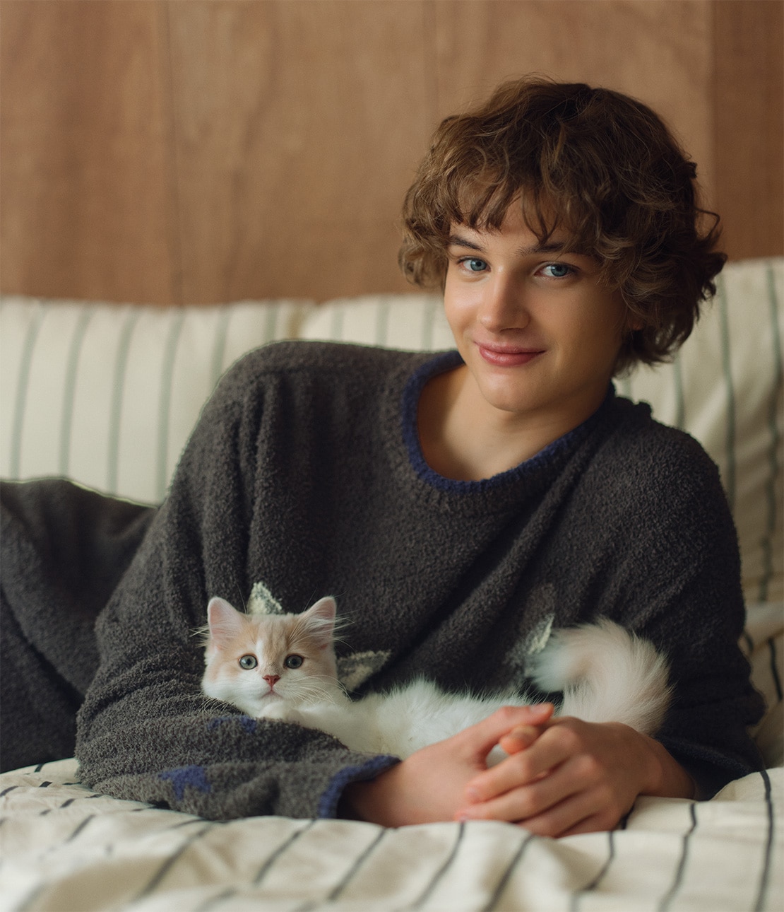 メンズキャットホイップリーパジャマ(ワンサイズ チャコール