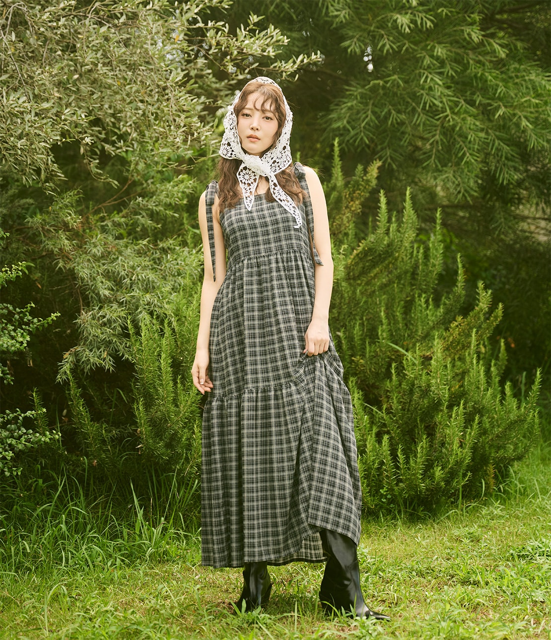 チェックリボンワンピース(ワンサイズ ブラック): PEACH JOHN | ピーチ