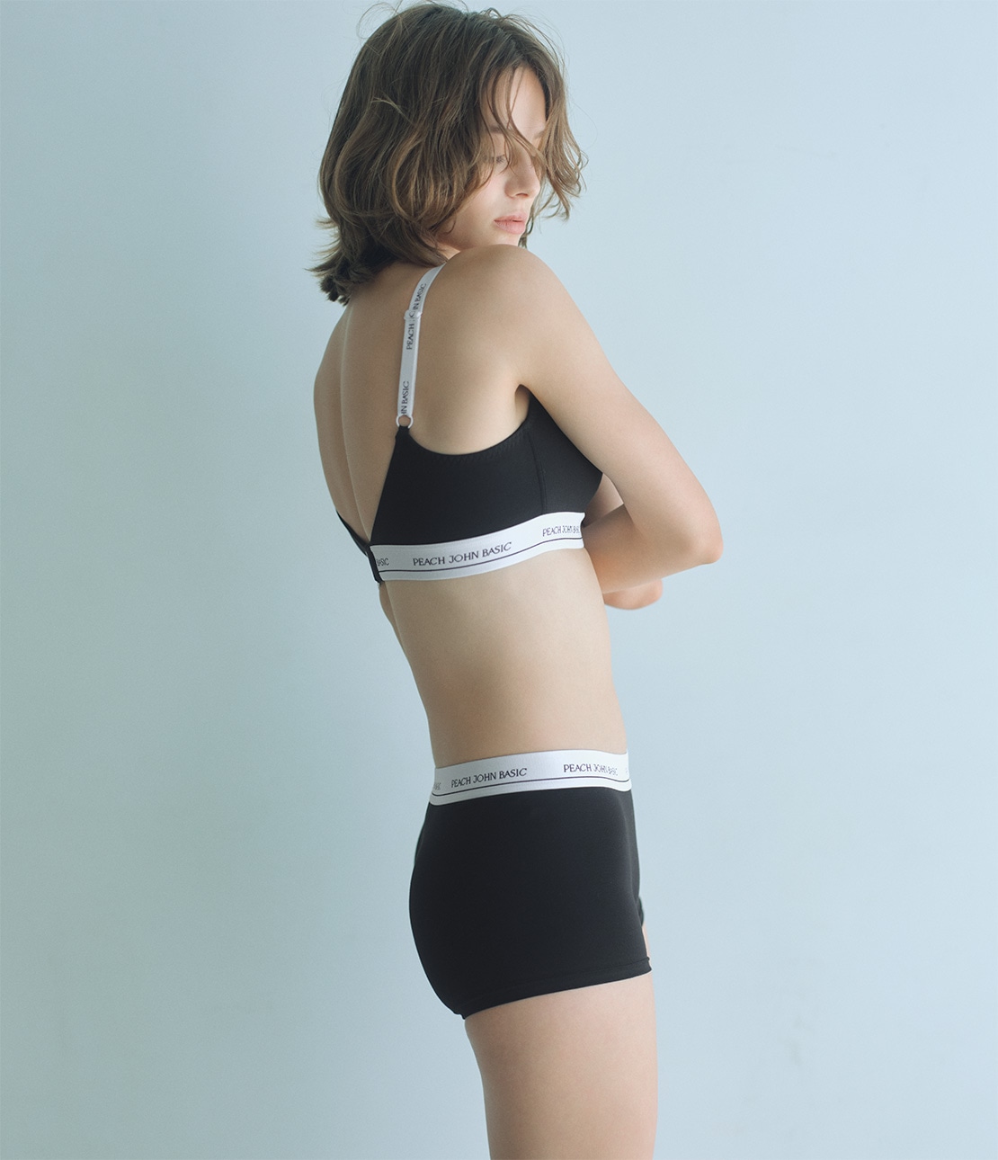 コットンMIXロゴボクサー(S ブラック): PEACH JOHN | ピーチ