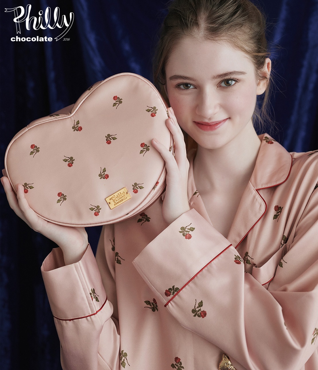 サテンハートランジェリーポーチ(ワンサイズ ピンク): PEACH JOHN