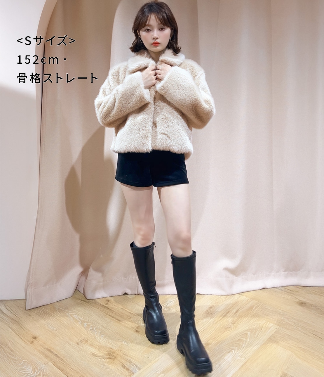 エコファーショートコート(S ピンク): PEACH JOHN | ピーチ