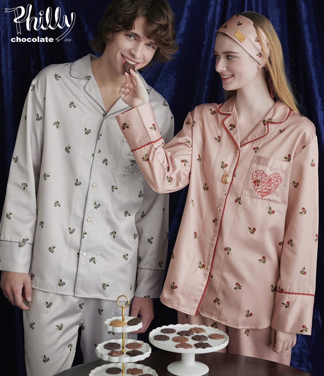 肌側起毛プリントサテンシャツパジャマ(ワンサイズ ピンク): PEACH