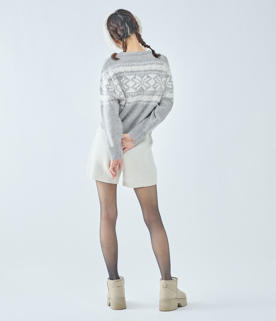 ノルディック柄ニット(ワンサイズ グレー): PEACH JOHN | ピーチ