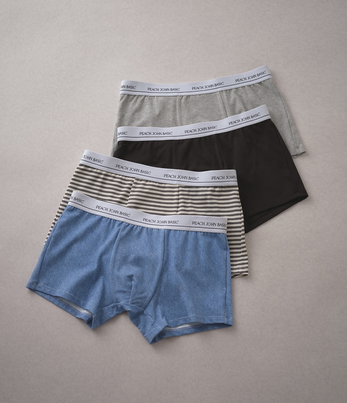 コットンMIXロゴメンズボクサー(M/L ブラック): PEACH JOHN