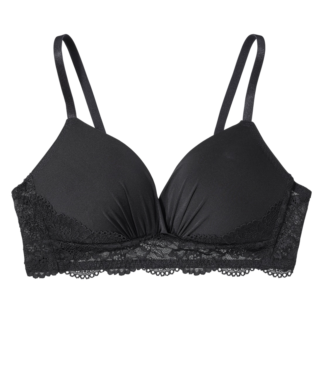 美胸レースフレームノンワイヤーブラ(B65 ブラック): PEACH JOHN