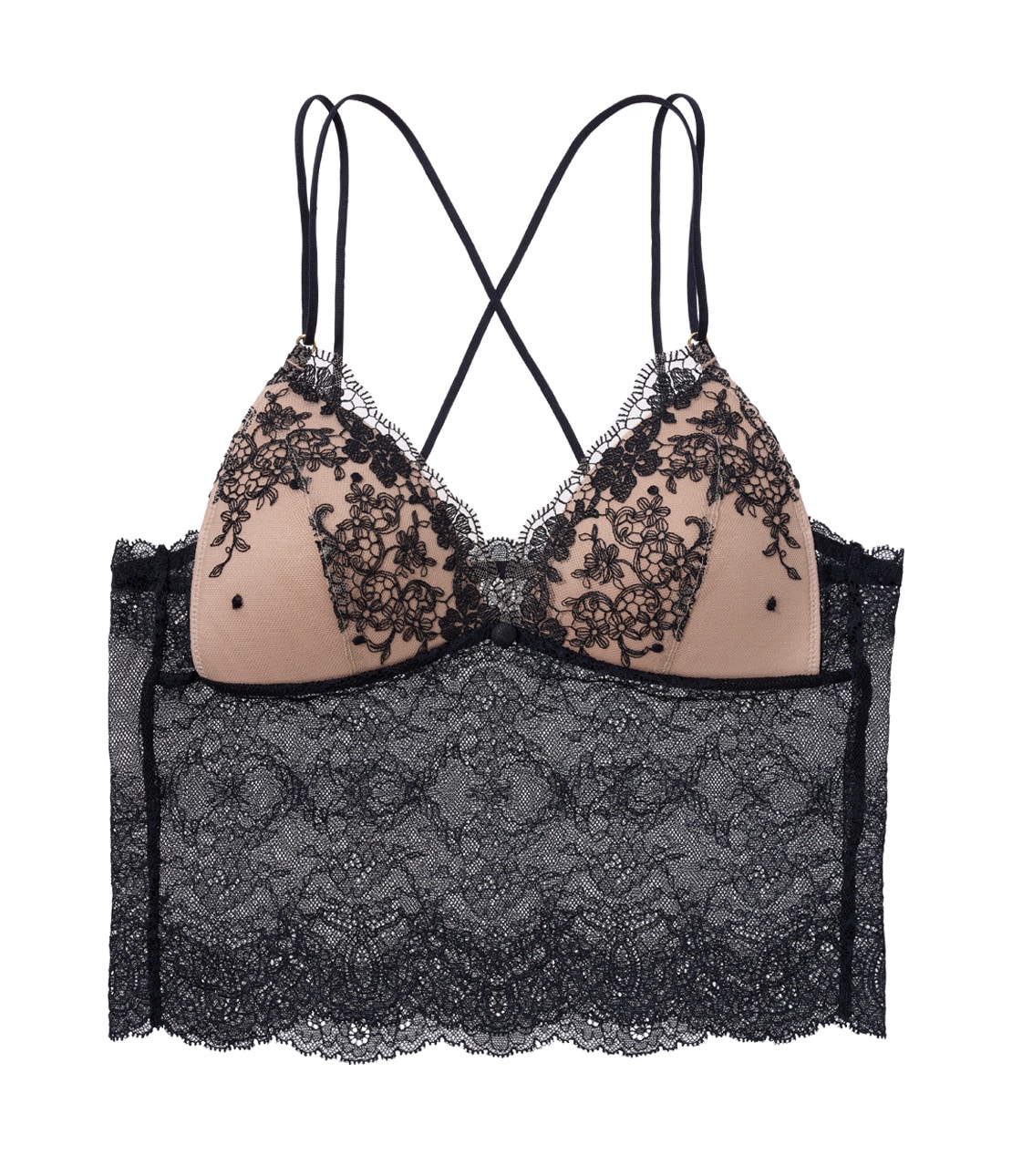 エンブロイダリーレースノンワイヤーブラ(S ブラック): PEACH JOHN