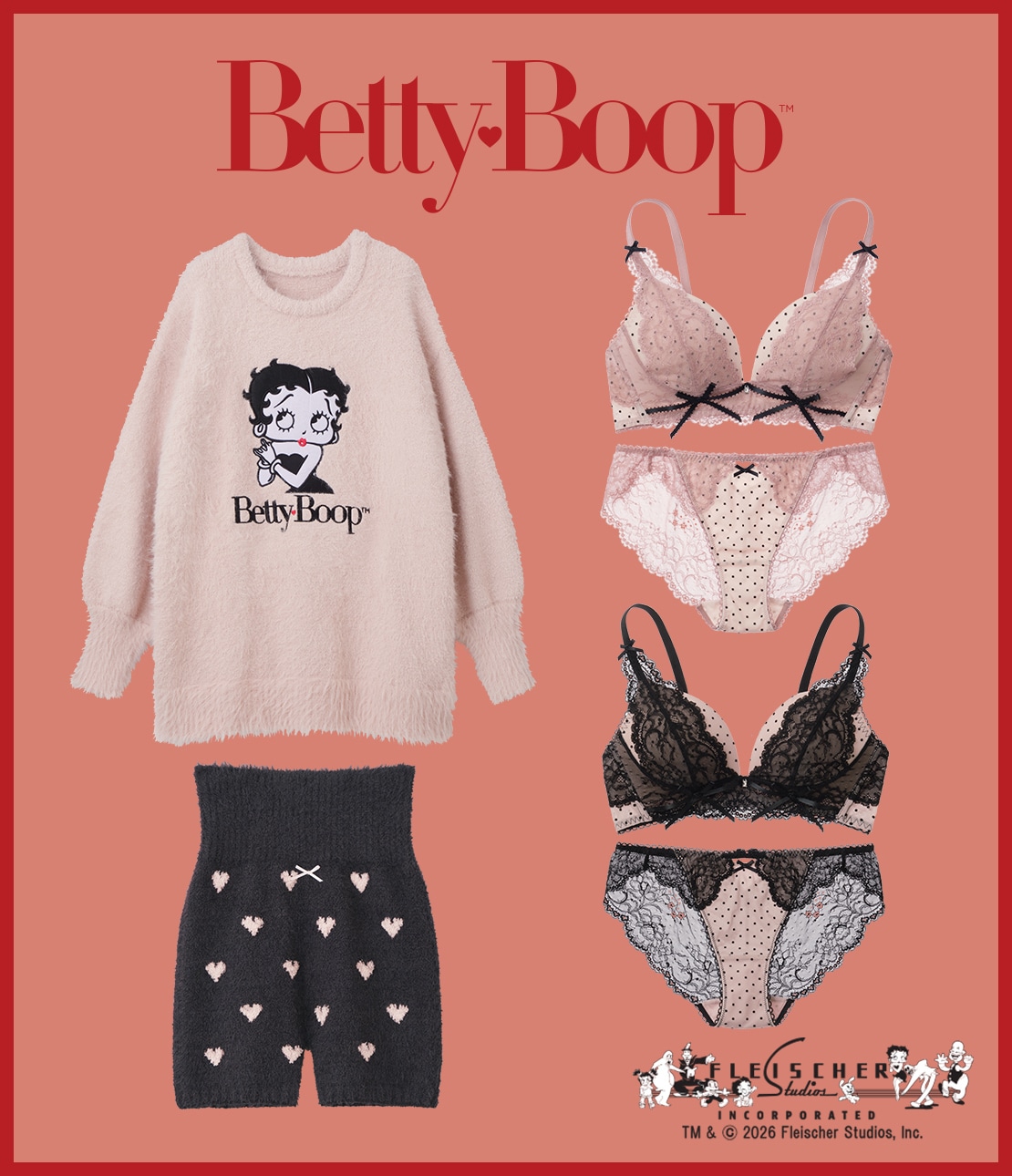 Betty Boop（TM） ドットレースショーツ(S ブラック