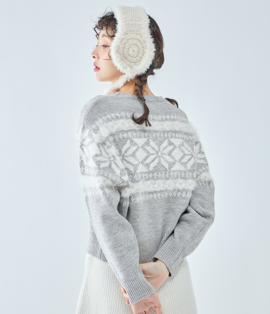 ノルディック柄ニット(ワンサイズ グレー): PEACH JOHN | ピーチ