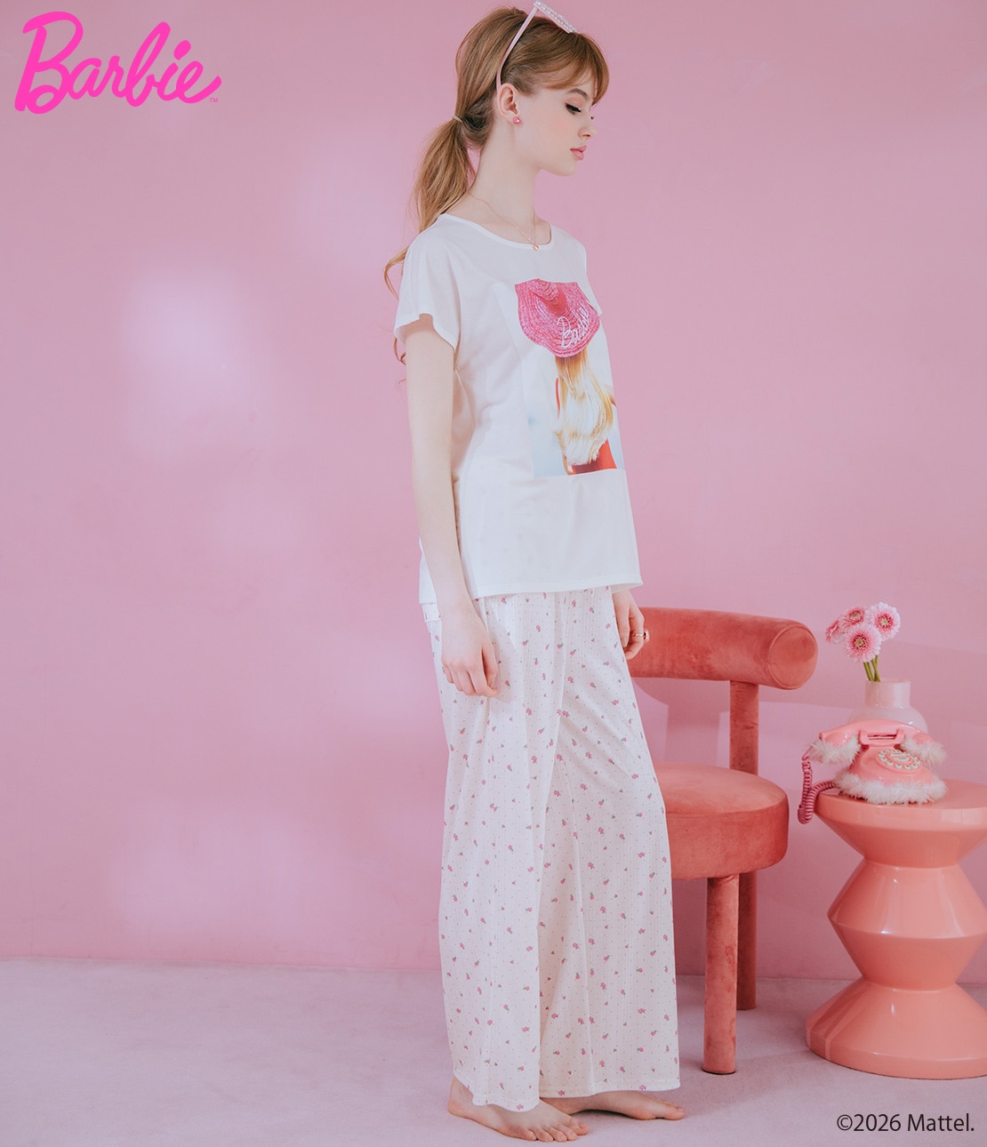 Barbie Tシャツパジャマ(ワンサイズ ピンク): PEACH JOHN