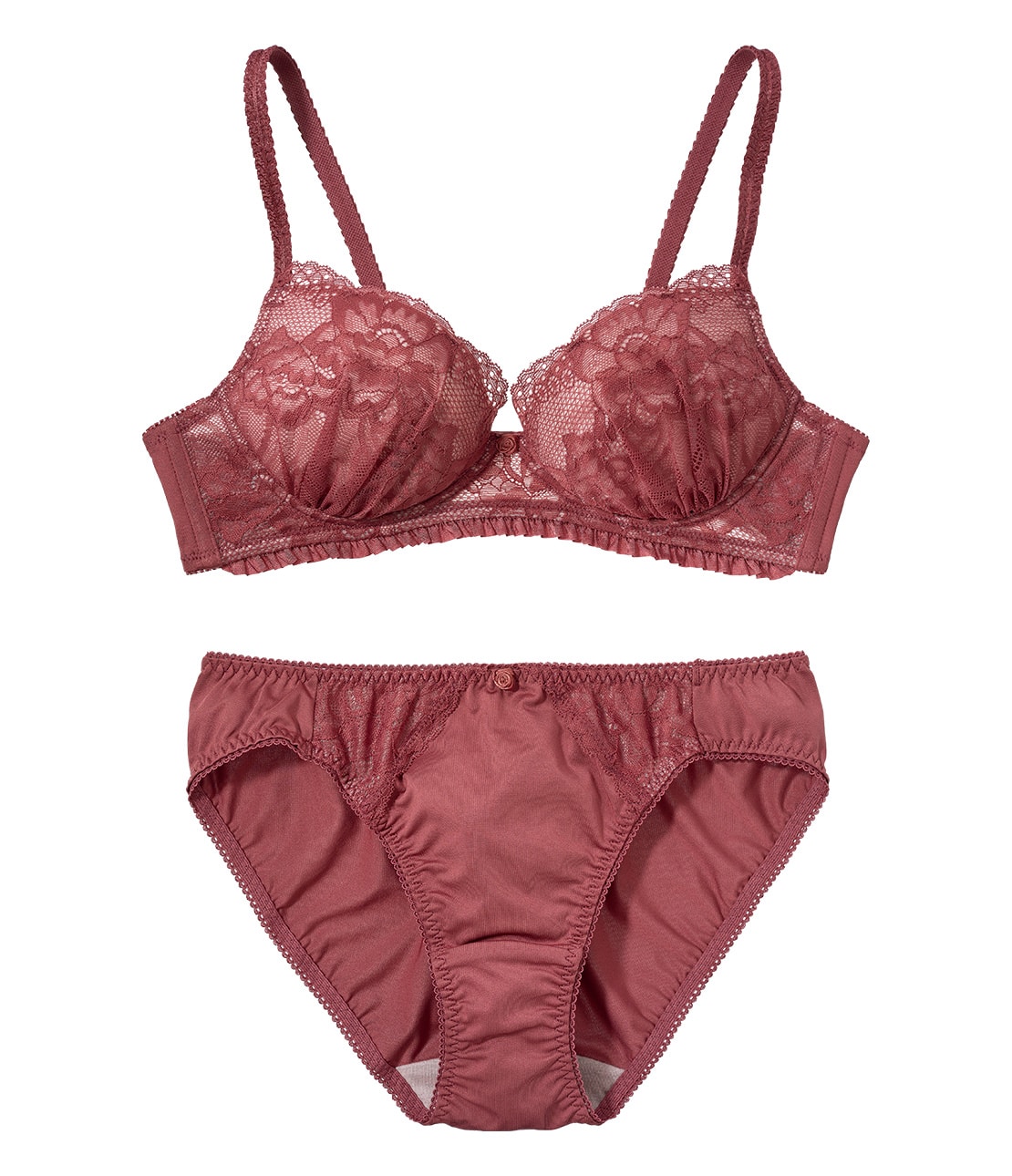 りらこれプチローズノンワイヤーブラセットM(BC65 ローズピンク