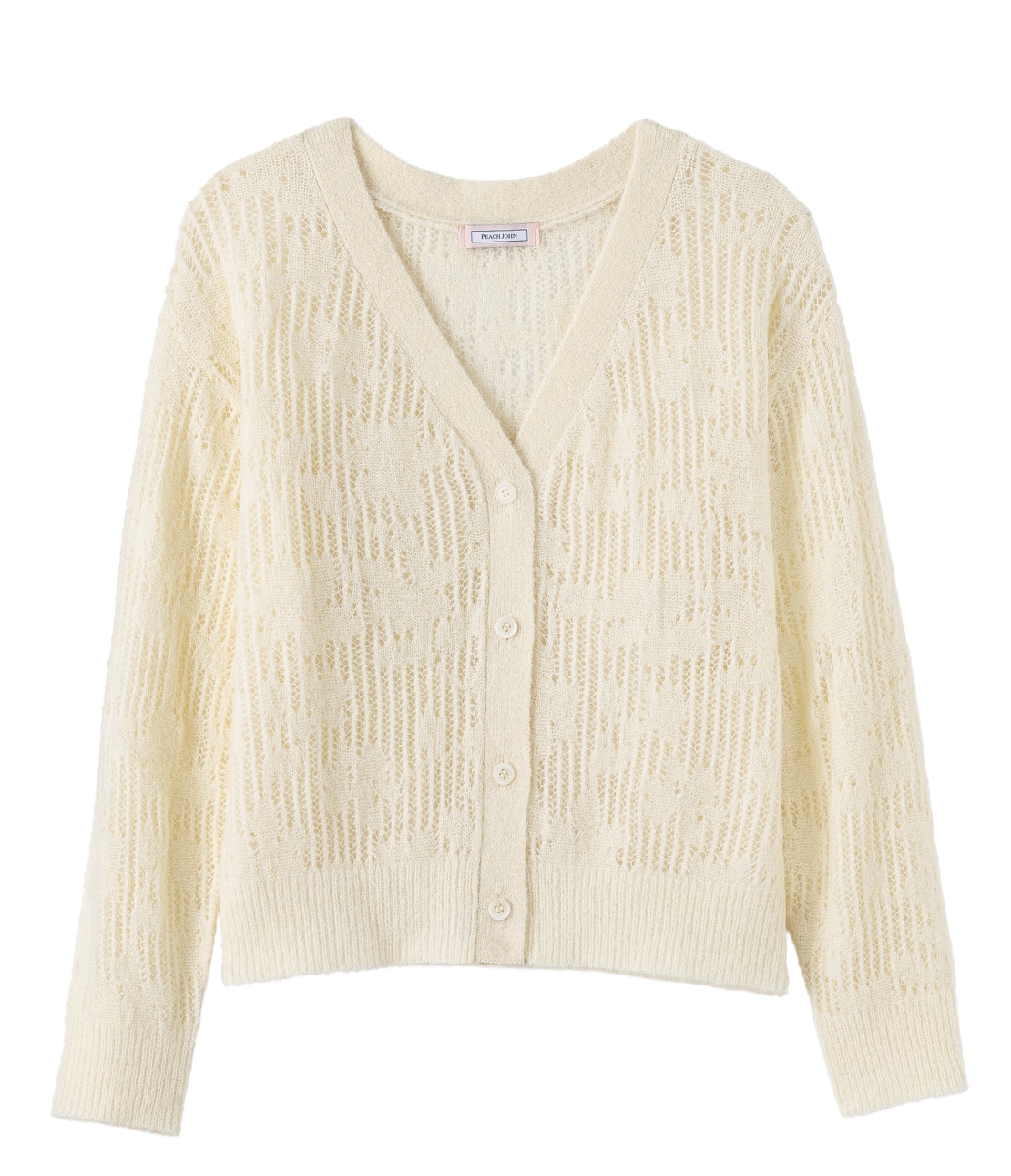 透かしフラワーカーディガン(ワンサイズ アイボリー): PEACH JOHN