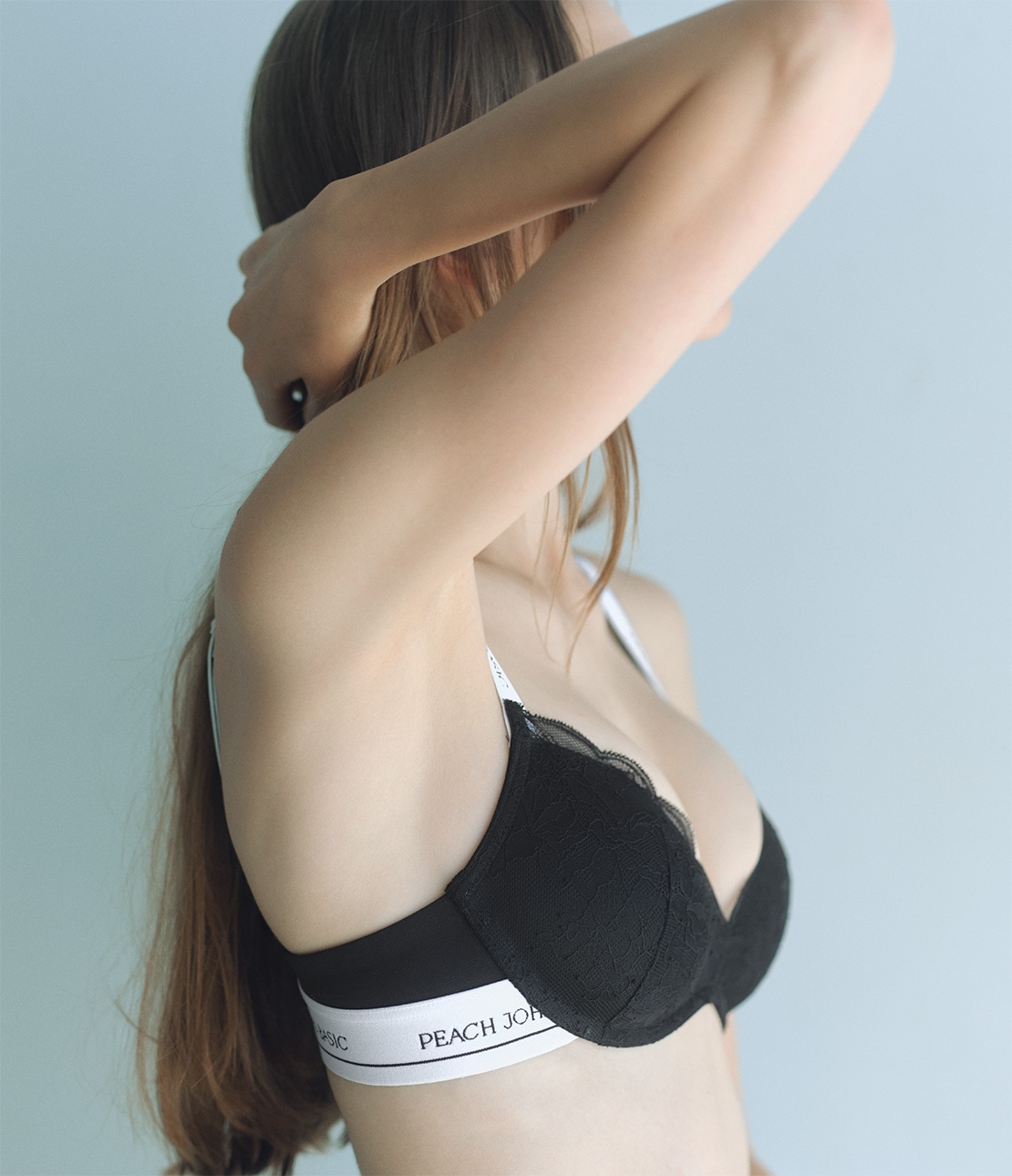 レースロゴノンワイヤーブラ(B65 ブラック): PEACH JOHN | ピーチ