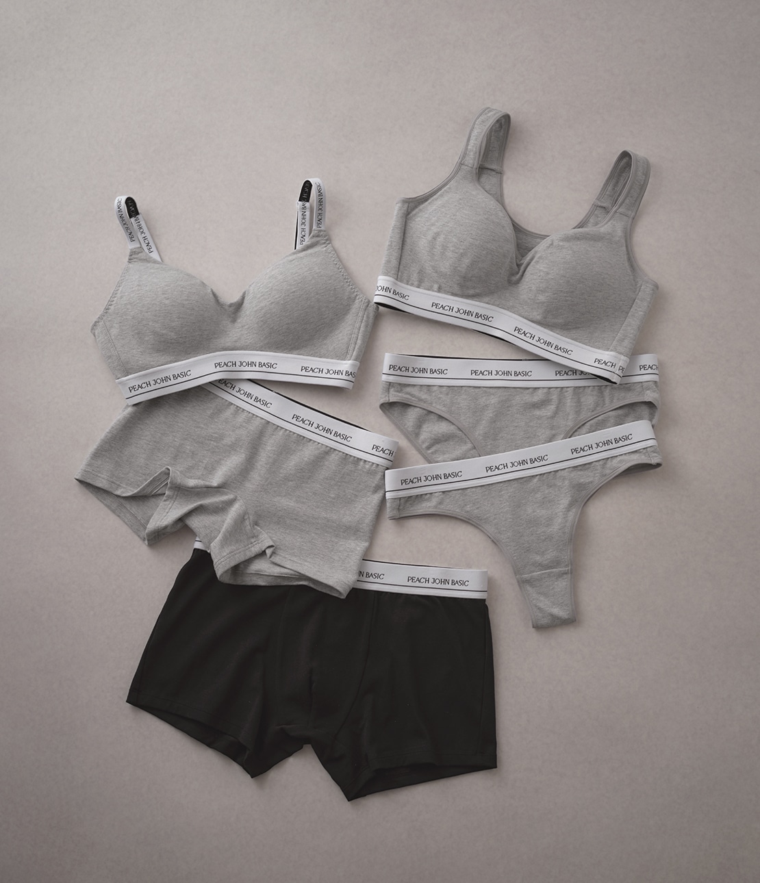 コットンMIXロゴメンズボクサー(M/L ブラック): PEACH JOHN