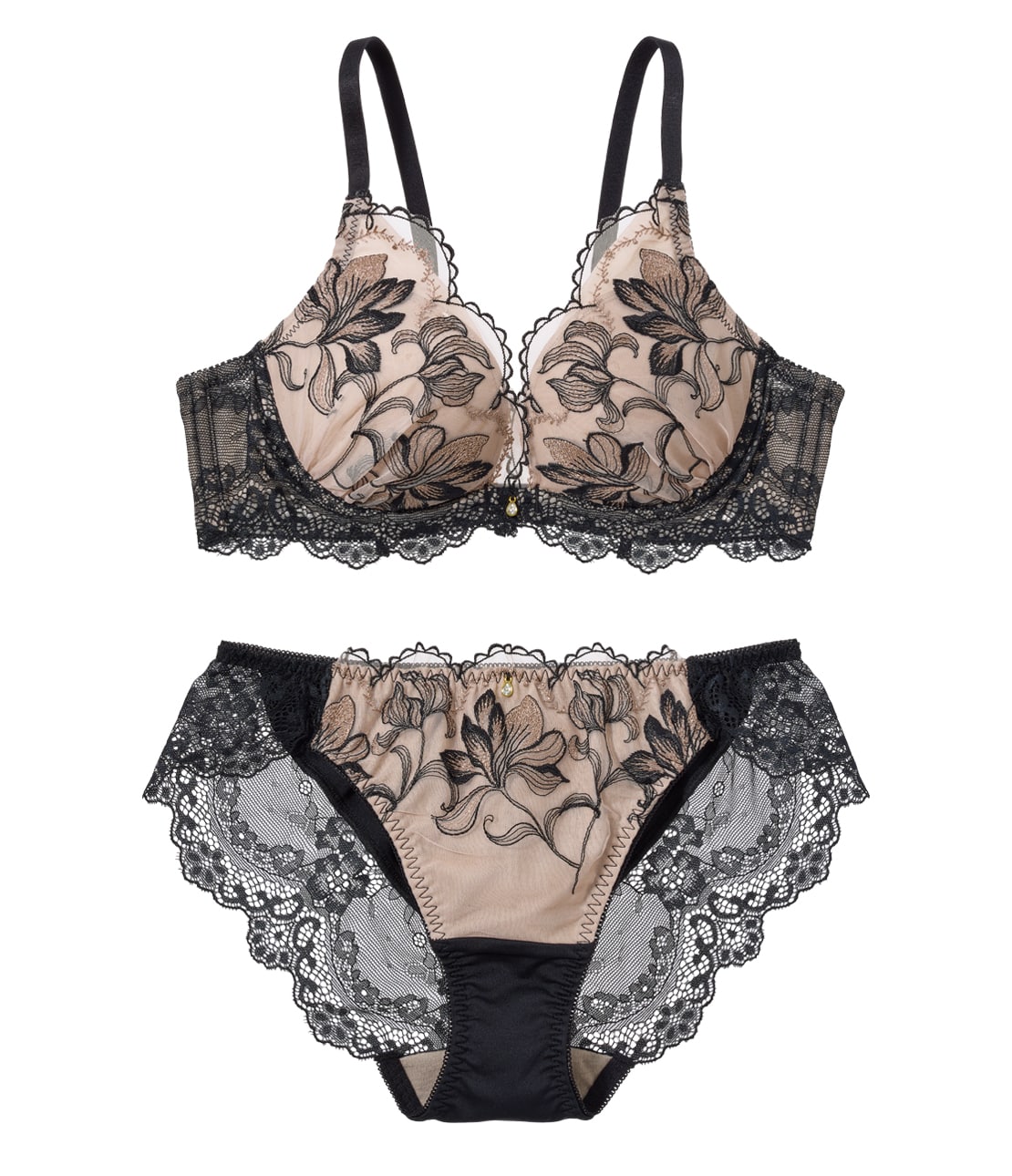 フラワースカラップレースブラセット(B65 ブラック): PEACH JOHN