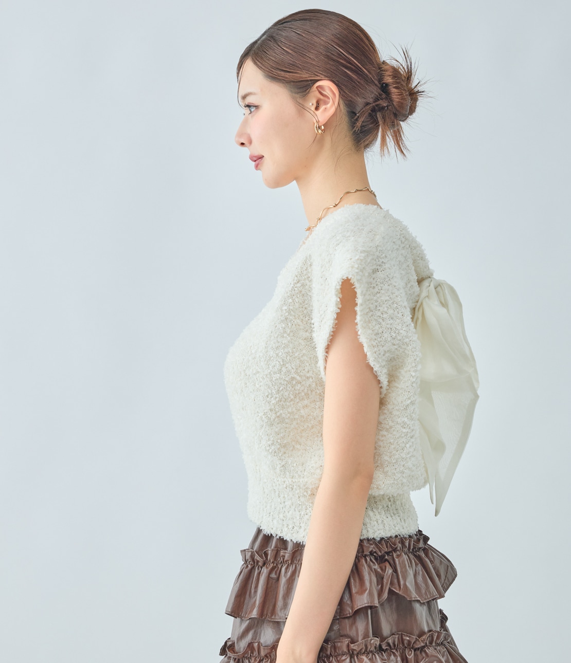 フェザーニットトップス(ワンサイズ アイボリー): PEACH JOHN