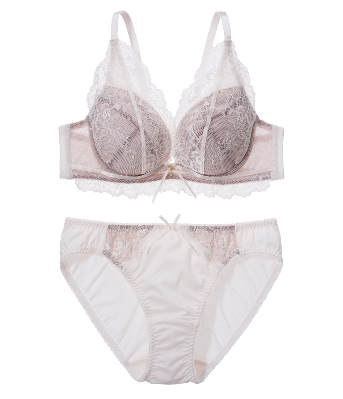 もりこれロングレースブラセット(A70 ホワイト): GiRLS by PEACH JOHN