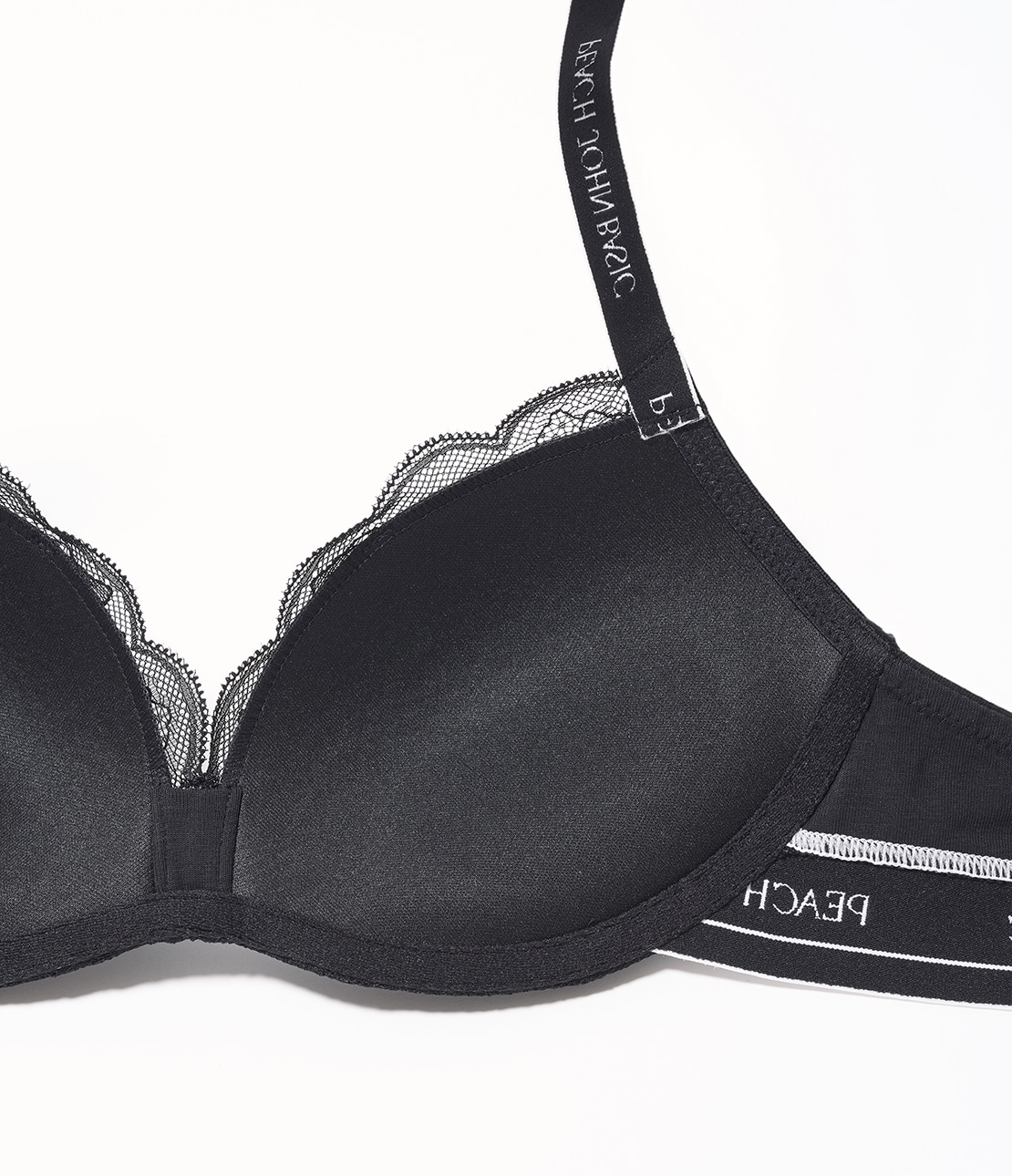 レースロゴノンワイヤーブラ(B65 ブラック): PEACH JOHN | ピーチ