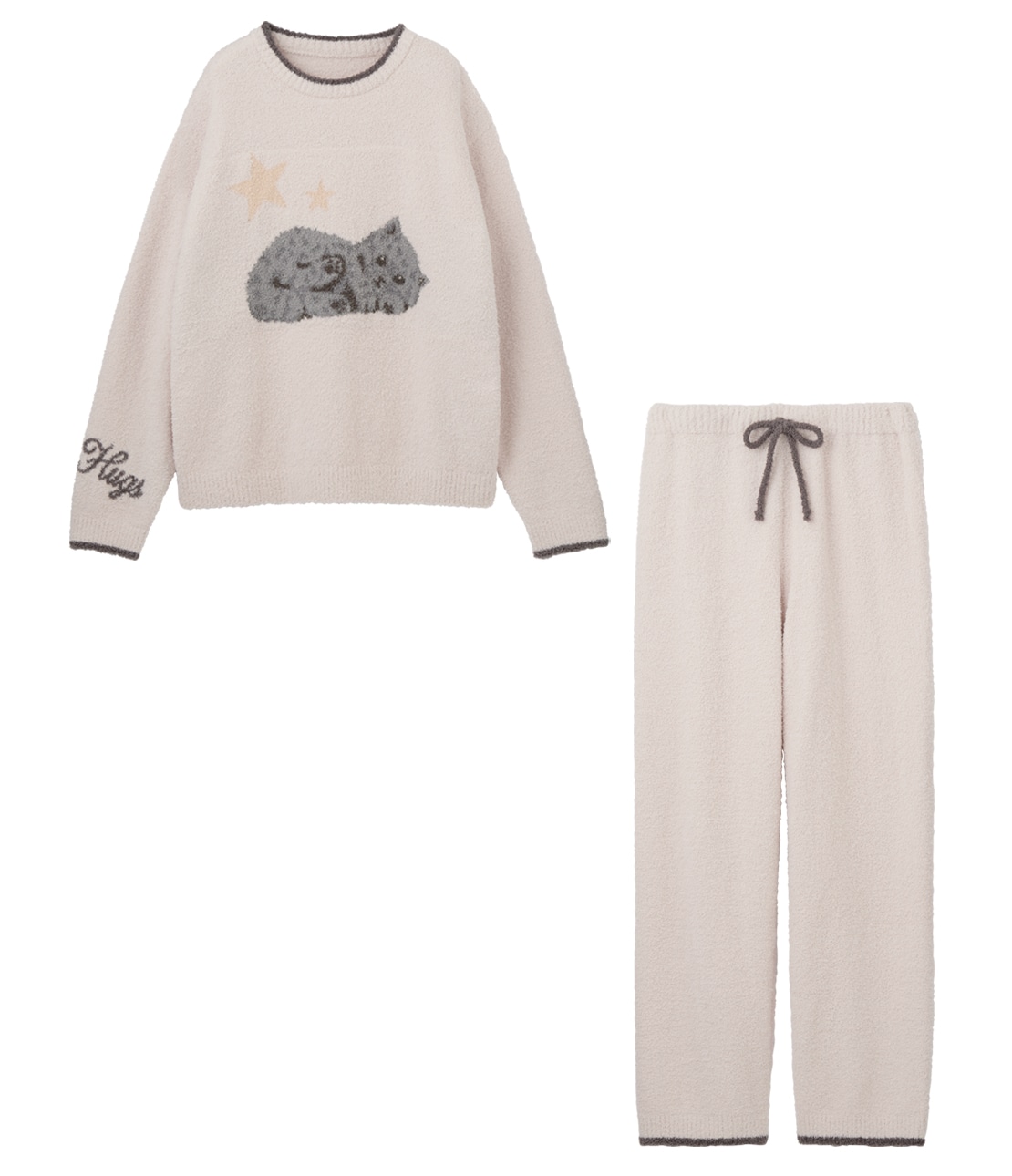メンズキャットホイップリーパジャマ(ワンサイズ オフホワイト): PEACH