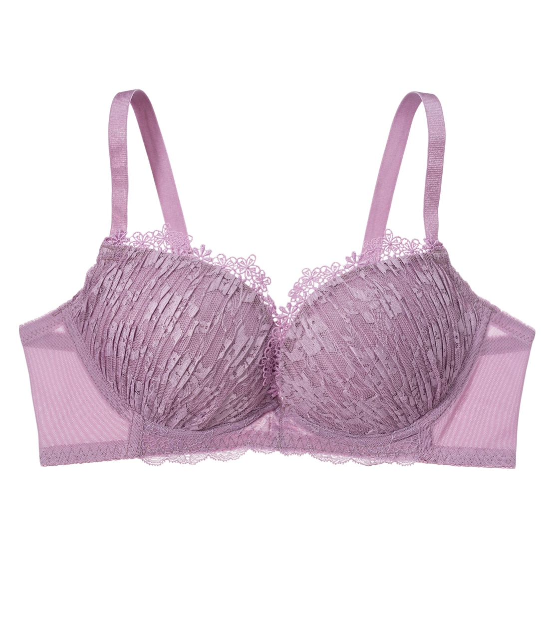 フラワープリーツノンワイヤーブラ