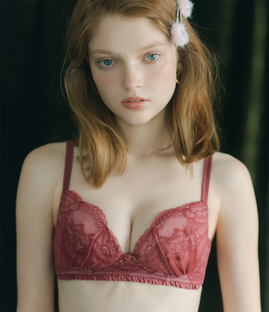 りらこれプチローズノンワイヤーブラセットM(BC65 ローズピンク