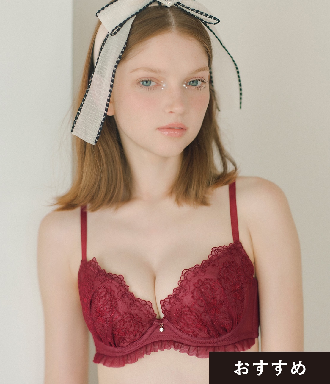 もりこれエンブロイダリーラメレースブラセットQ