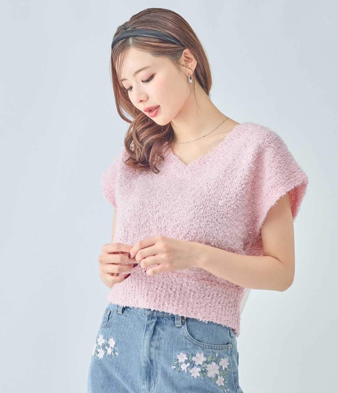 フェザーニットトップス