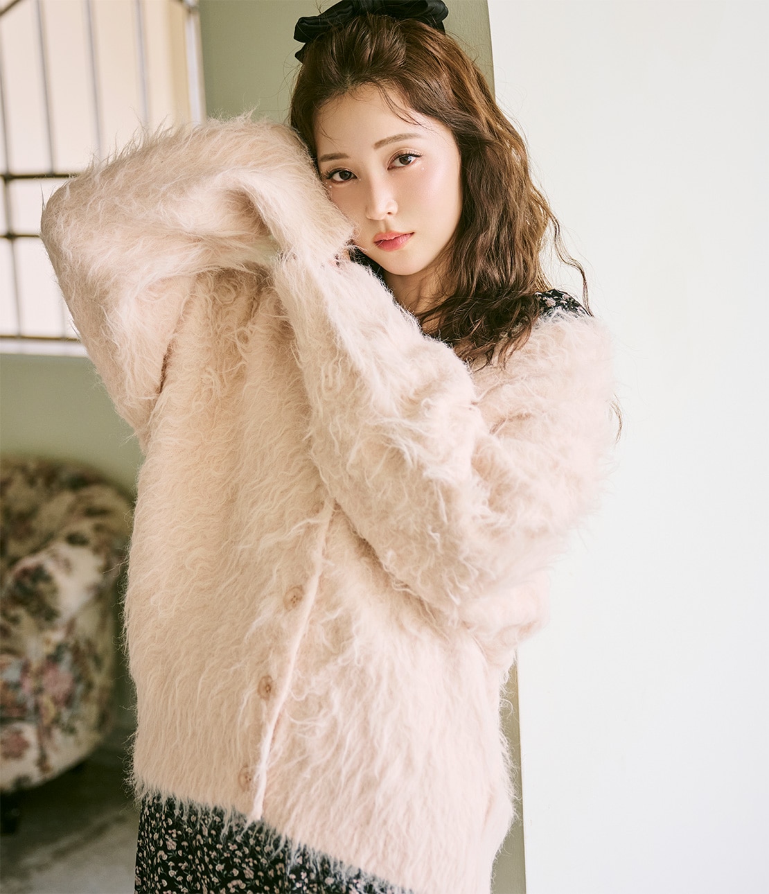 シャギールーズニットカーディガン