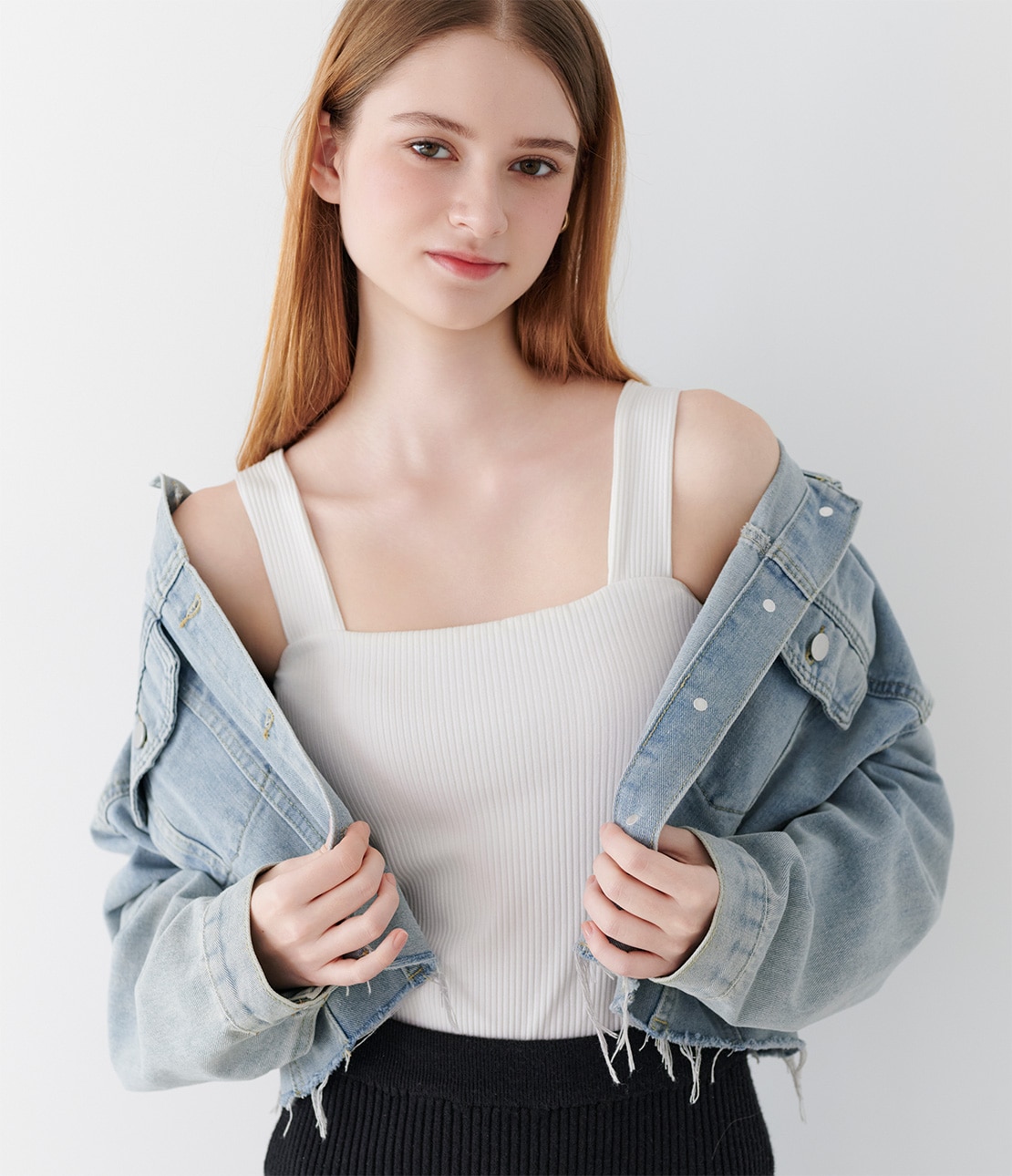 リブブラタンクトップ