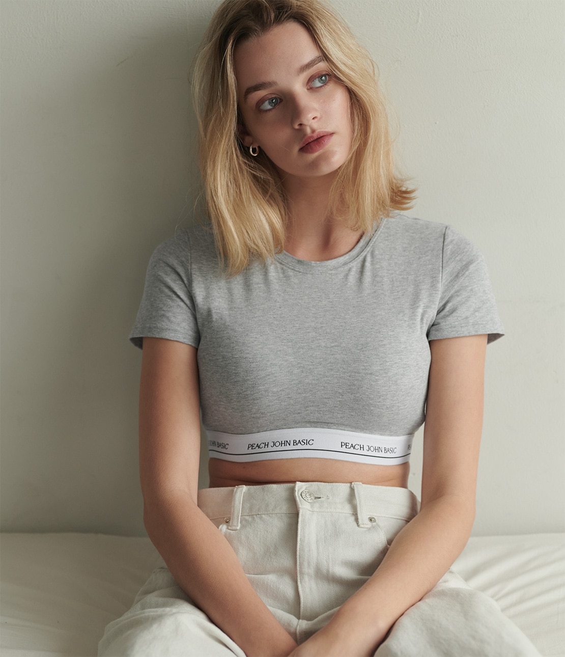 コットンＭＩＸロゴノンワイヤーブラＴシャツ