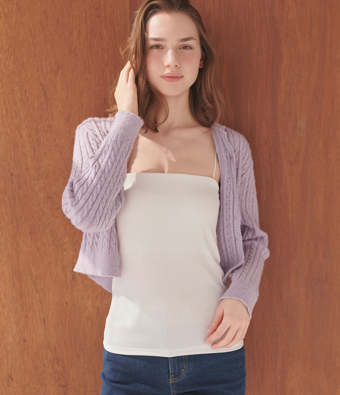 ワイヤー入りリブニットブラチューブ